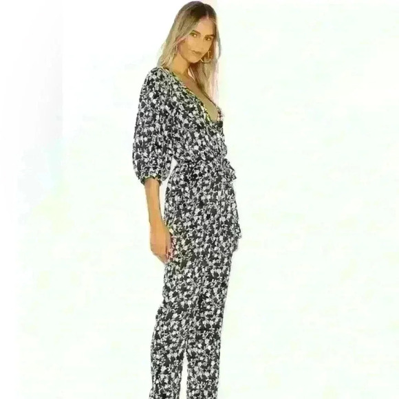 1. State Romantic Vines Jumpsuit in Black Multi Floral Print, Size XL NWT - Picture 1 of 12